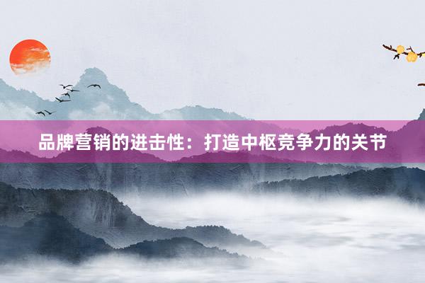 品牌营销的进击性：打造中枢竞争力的关节